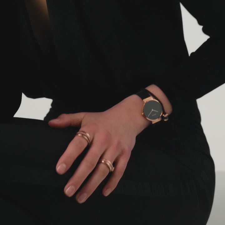 bering dames horloge zwarte wijzerplaat - 14531-166
