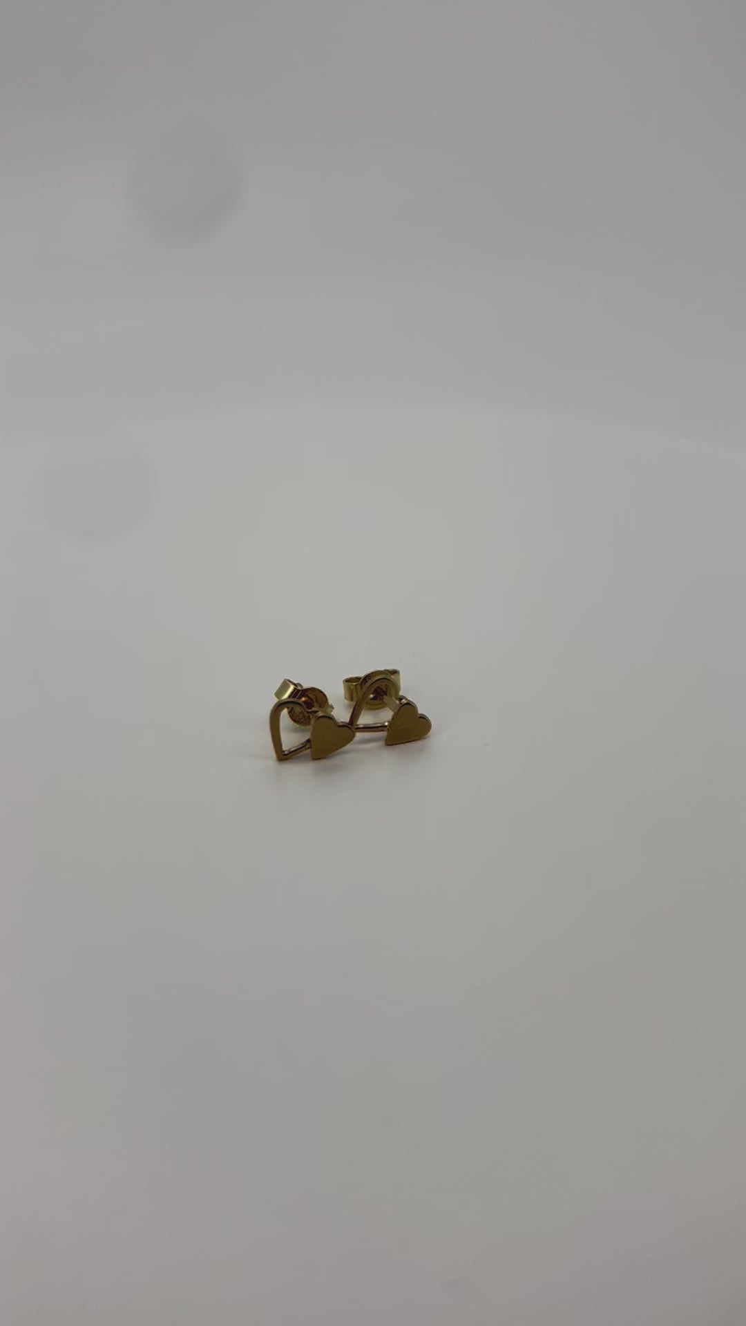 vintage złote kolczyki serduszka 18K 1gr
