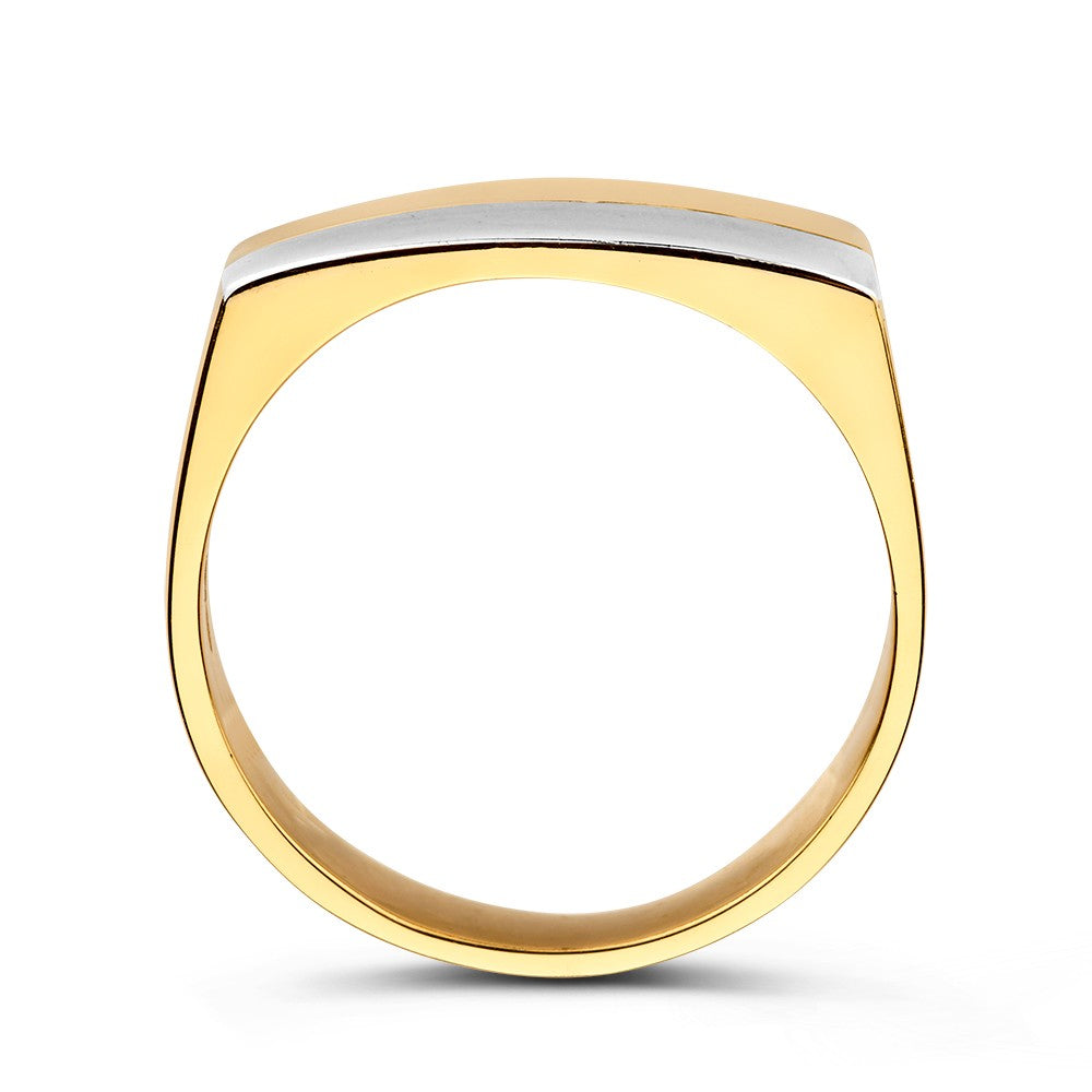Bicolor pierścionek męski z białego i żółtego złota – elegancki i mocny design