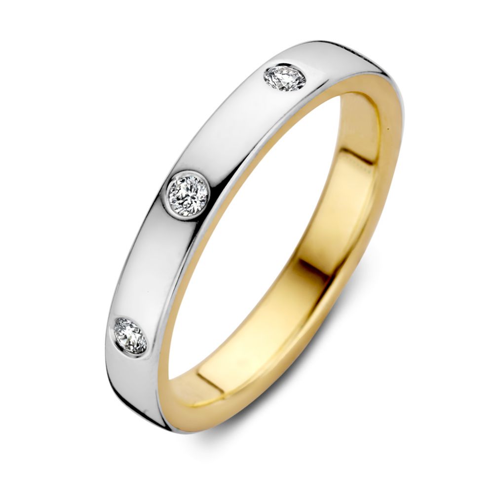 Ring bicolor briljant 0.10 crt.