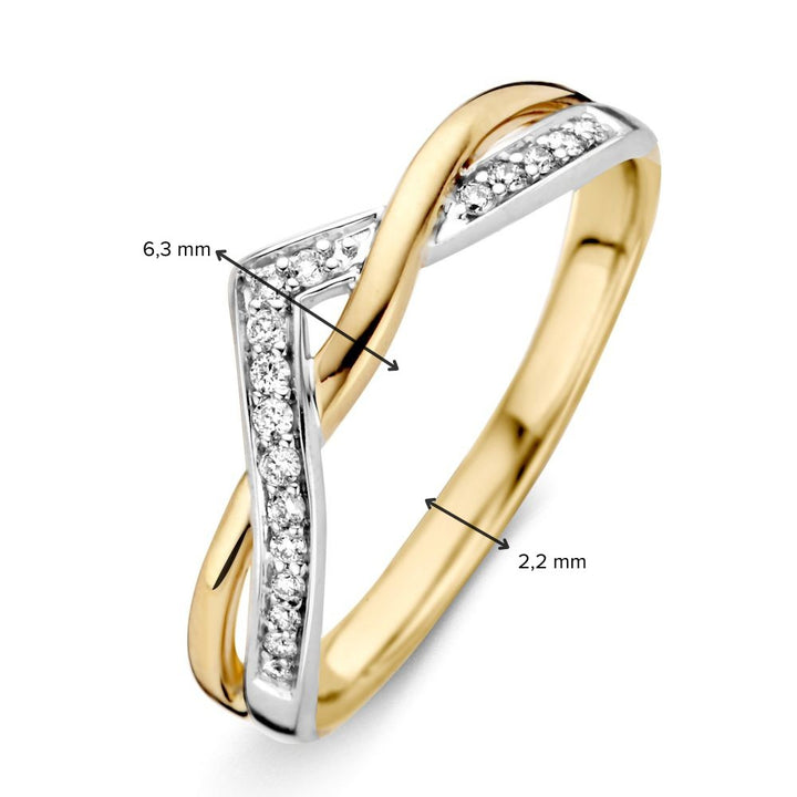 Ring bicolor briljant 0.10 crt.