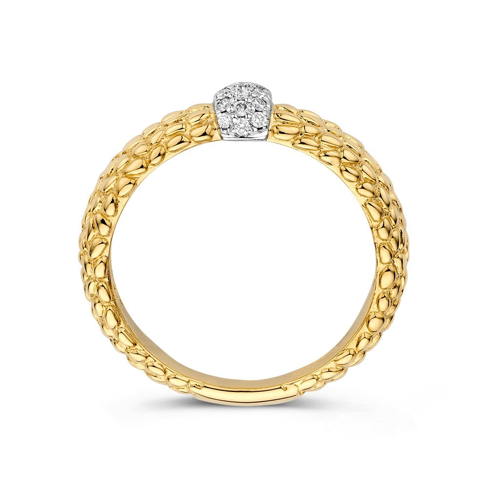 Pierścionek bicolor z diamentem 0.14 crt.