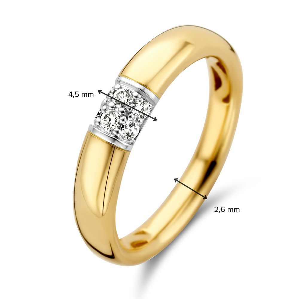 Pierścionek bicolor z diamentem 0.16 crt.