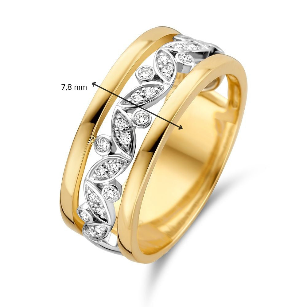 Bicolor Złoty Pierścionek z Diamentem – 0.20 Karata