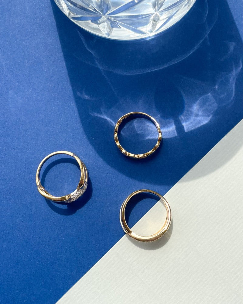 Bicolor Żółte i Białe Złoto Pierścionek z Brylantem Diament – 0,22 ct