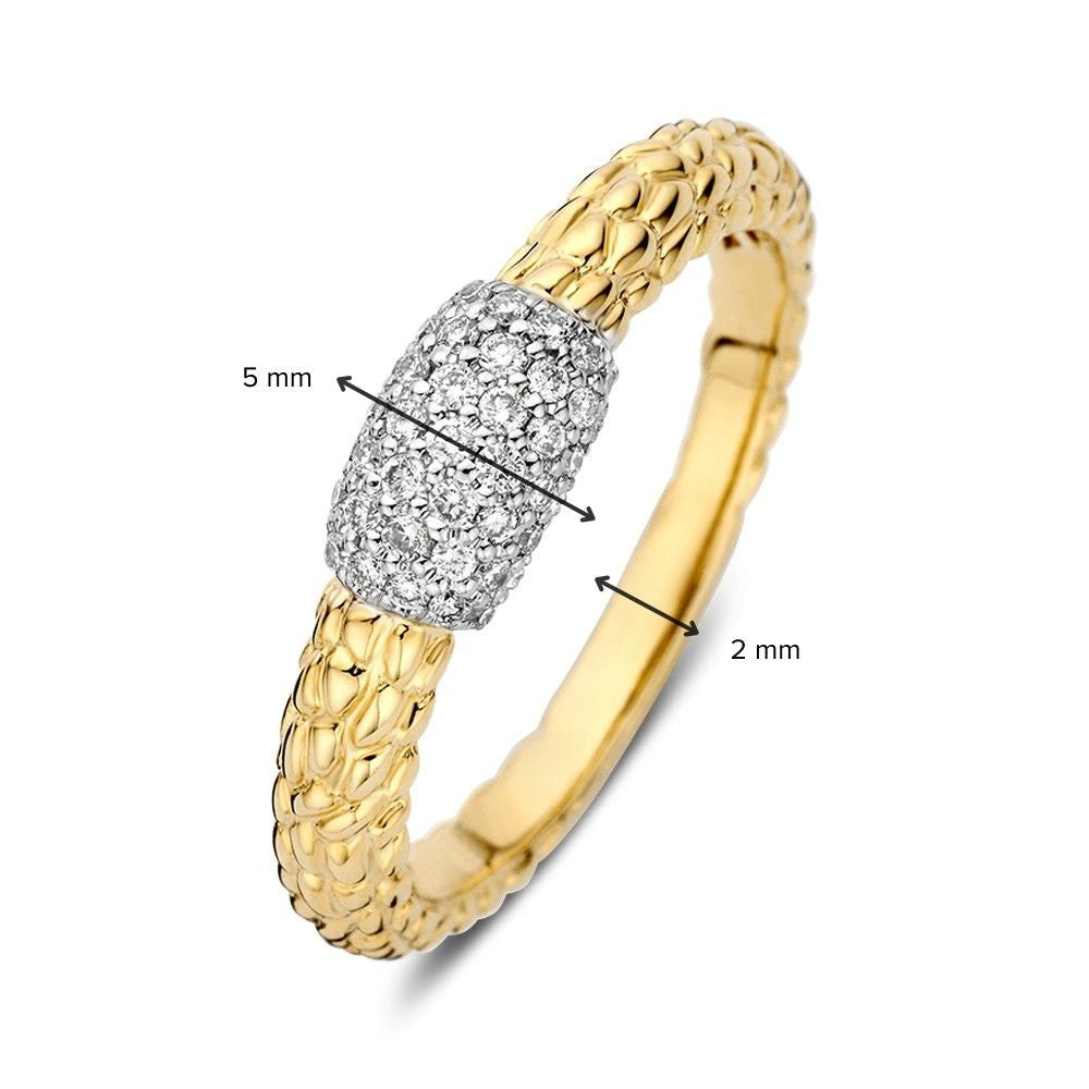 Pierścionek bicolor z diamentem 0.22 crt.