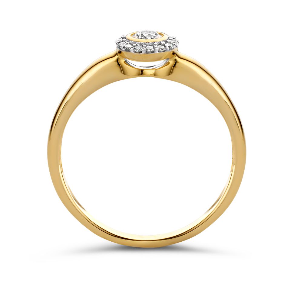 Elegancki Pierścionek z Żółtego Złota z Diamentami – 0.26 Karata