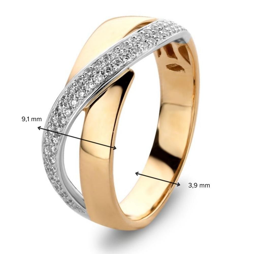 Wyszukany Pierścionek Bicolor z Diamentami – 0.26 Karata
