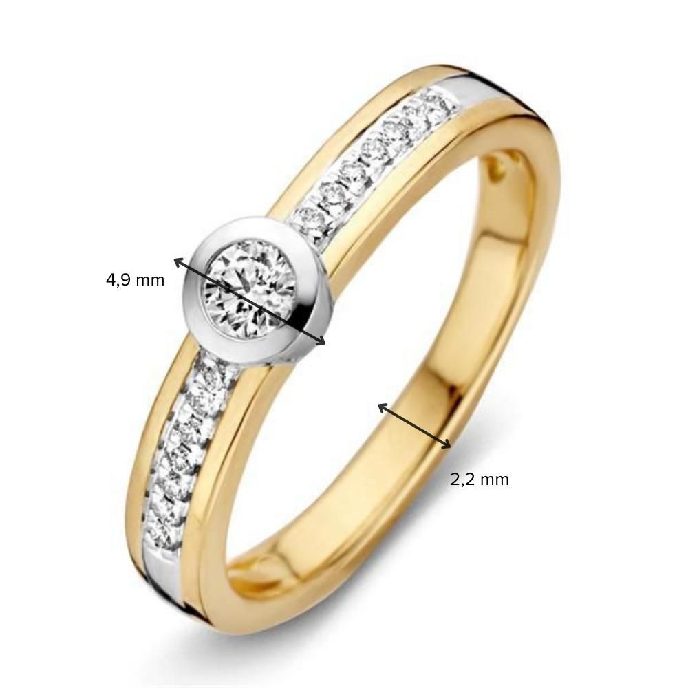 Elegancki Pierścionek Bicolor z Diamentami – 0.26 Karata