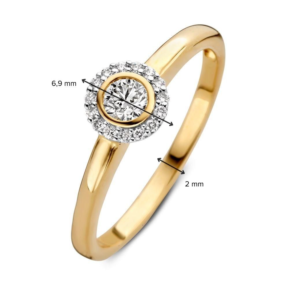 Elegancki Pierścionek z Żółtego Złota z Diamentami – 0.26 Karata