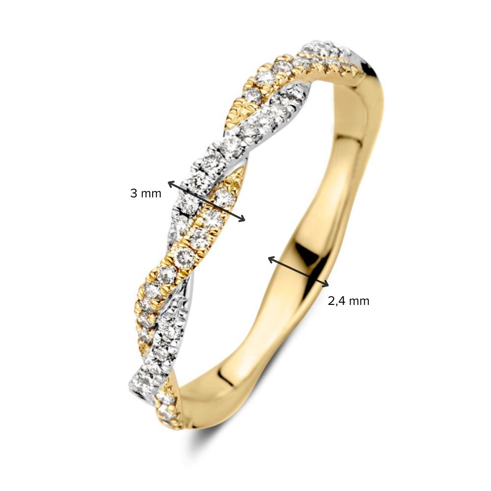 Wyszukany Bicolor Pleciony Pierścionek z Diamentami – 0.26 Carat