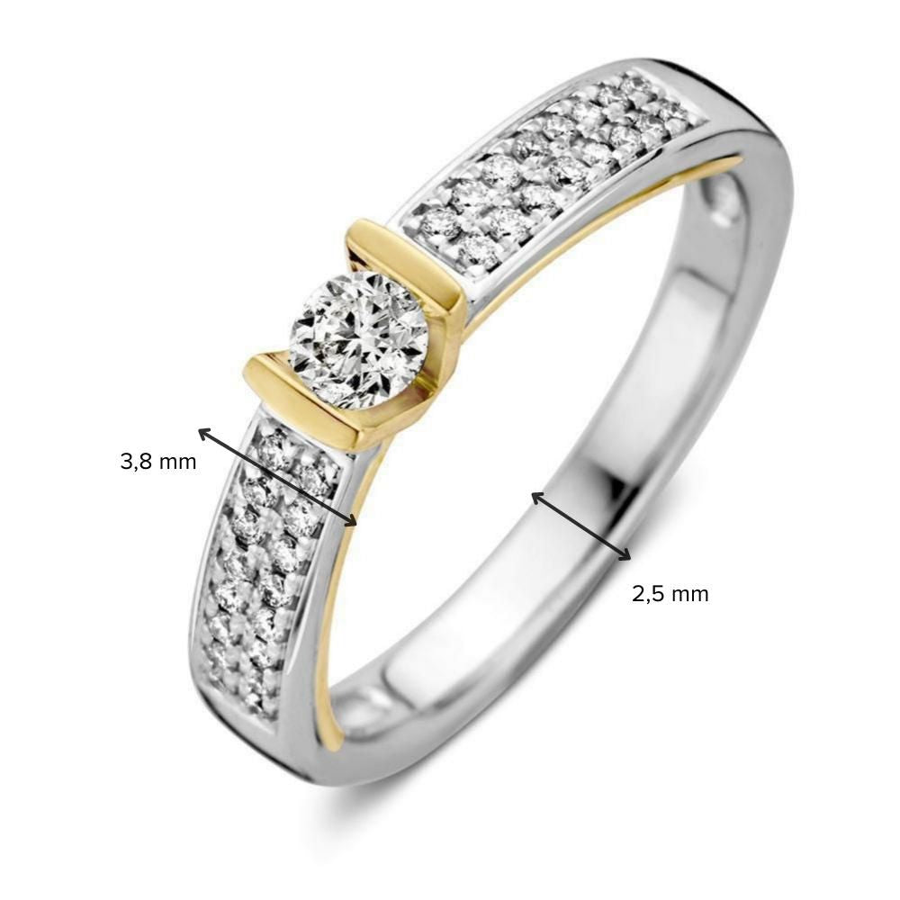 Bikolorowe Złote Kolczyki z Diamentem – 0.38 ct, 14 Karat