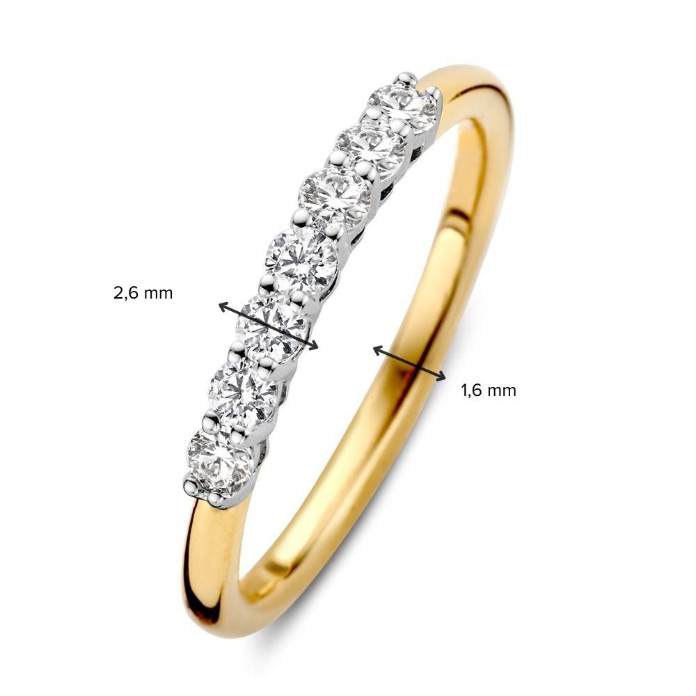 Bikolorowy Pierścionek ze Diamentem (0.40 ct) – 14 Karat Żółte/Białe Złoto