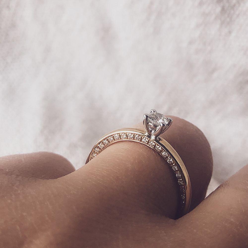 Ring bicolor briljant 0.44 crt.
