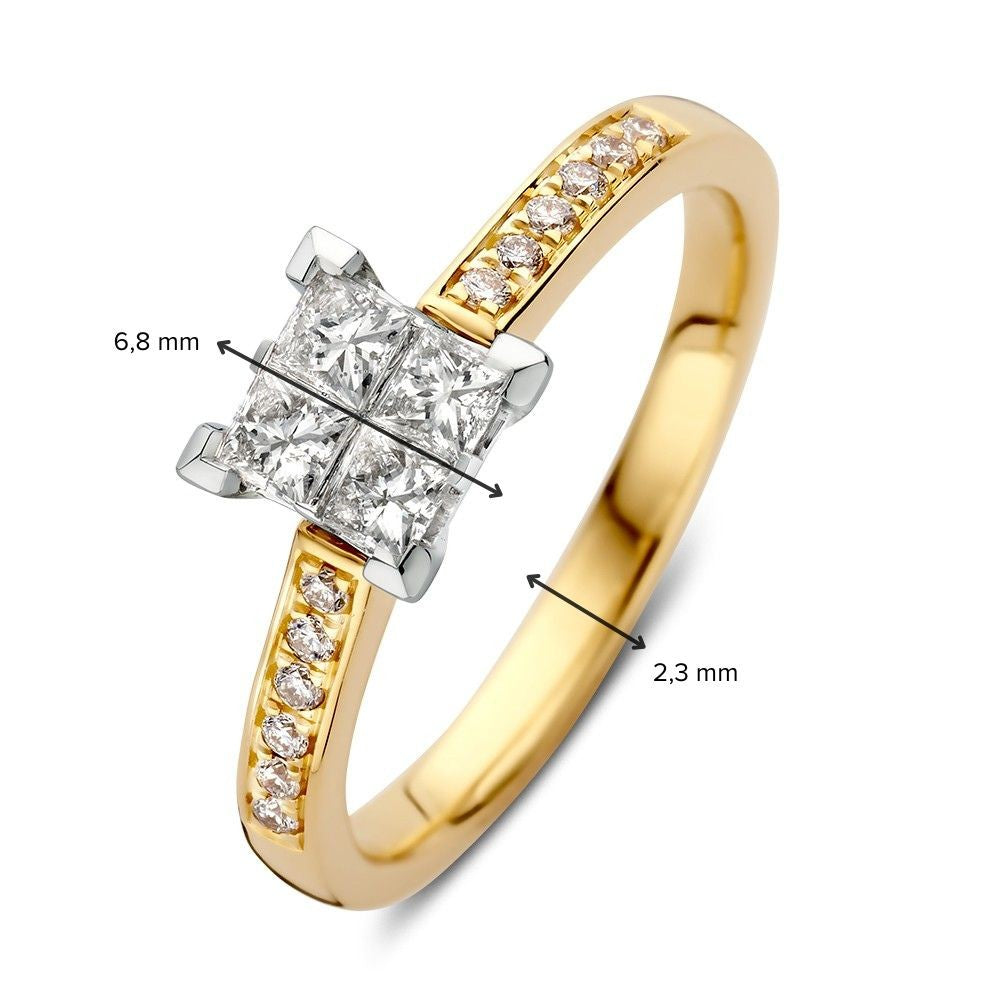 Pierścionek bicolor z diamentem 0.50 crt.