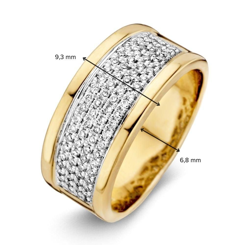 Bicolor Żółto- i Białozłoty Pierścionek Damski z Diamentem (0.51 crt) – 14 Karat