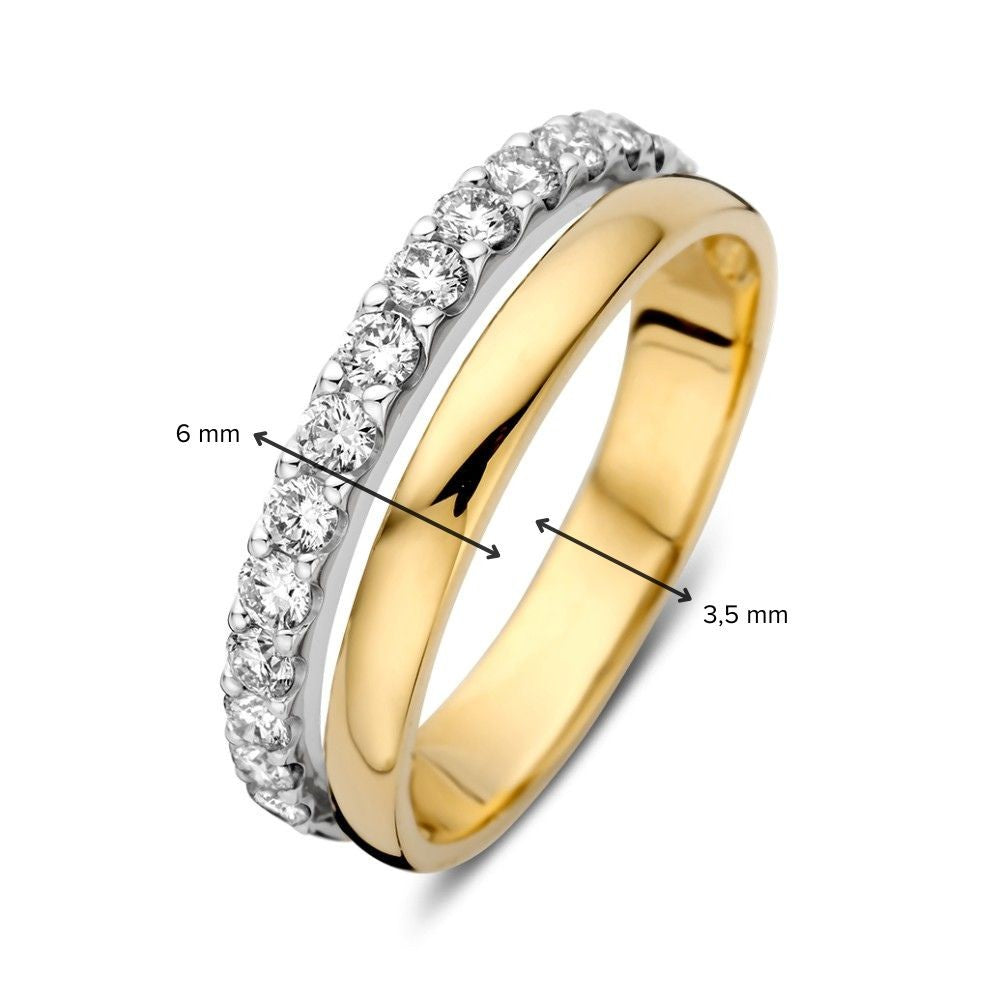 Pierścionek bicolor z diamentem 0.58 crt.