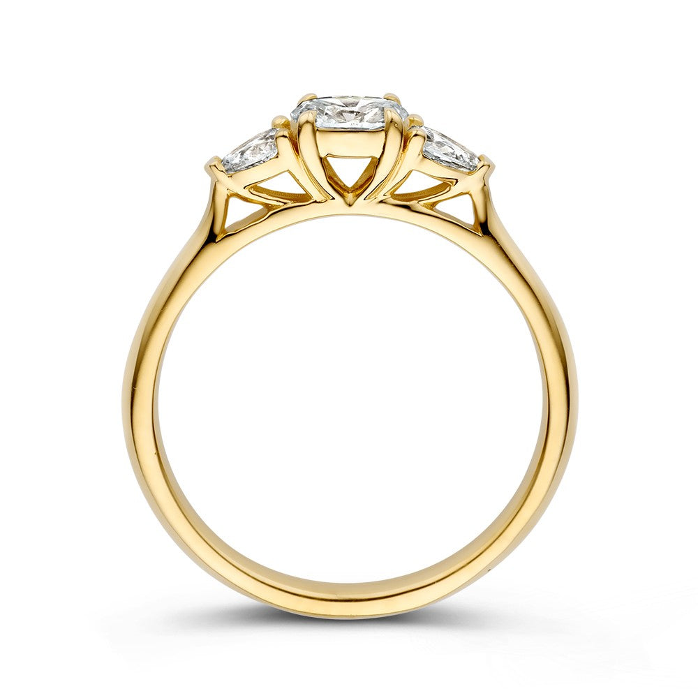 Pierścionek żółty diament 0.50 crt.