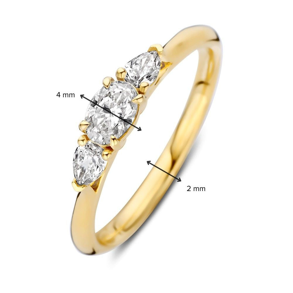 Pierścionek żółty diament 0.50 crt.