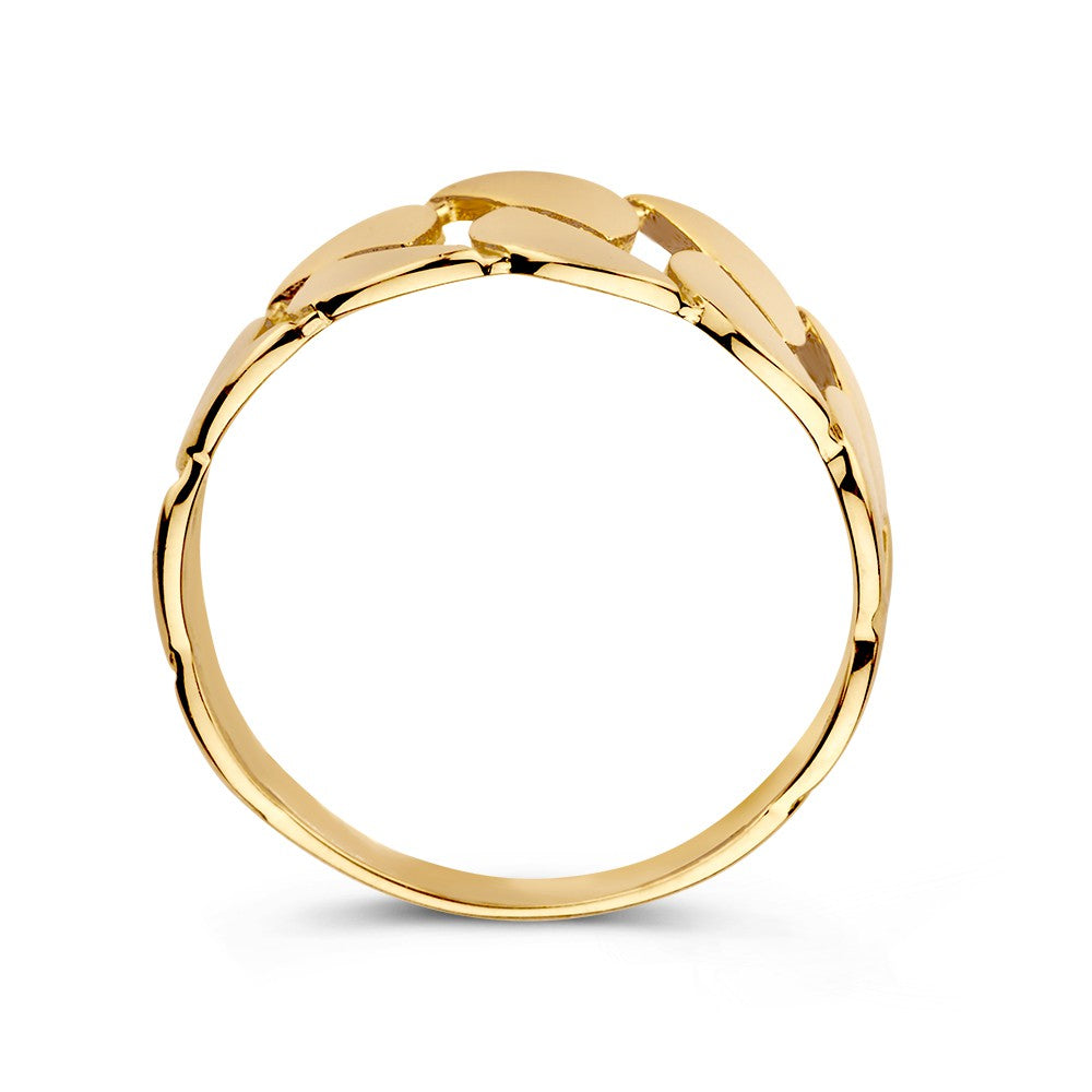 Szeroki Płaski Sygnet w 14kt Żółtym Złocie – 9.4 mm Szeroki, 2.2 Gram