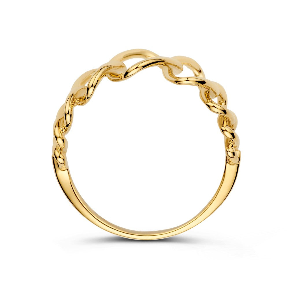 Zabawny Pierścionek z Żółtego Złota o Otwartym Designie – 14kt Żółte Złoto, 12 mm Szerokości, 2.7 Gram