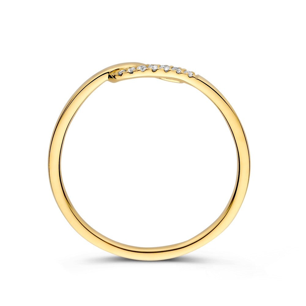 Pierścionek żółte złoto diament 0.06 crt.