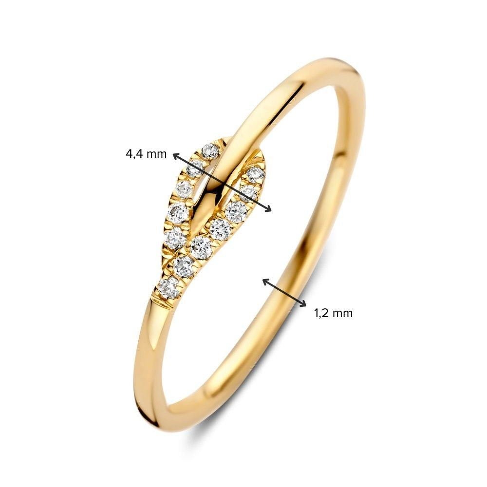 Pierścionek żółte złoto diament 0.06 crt.