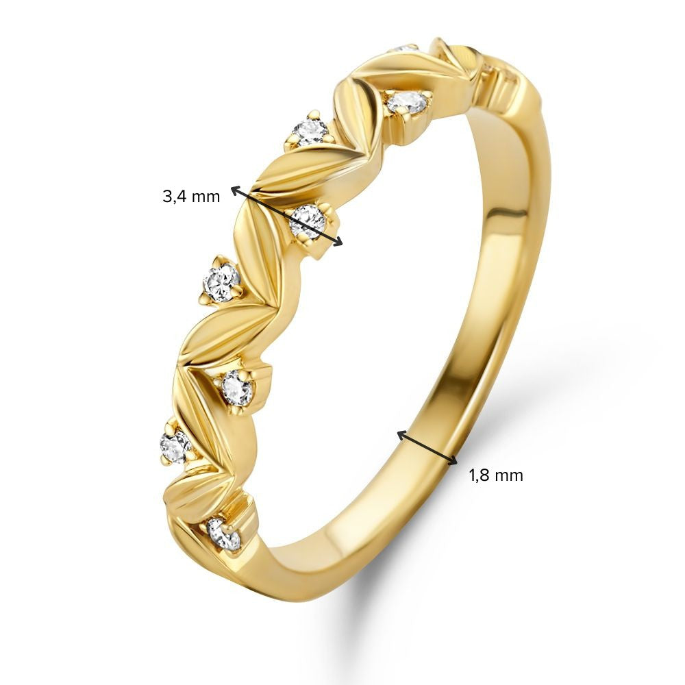 Elegancki Żółte Złoto Pierścionek z Diamentem, Ponadczasowy Blask 0.08 crt.