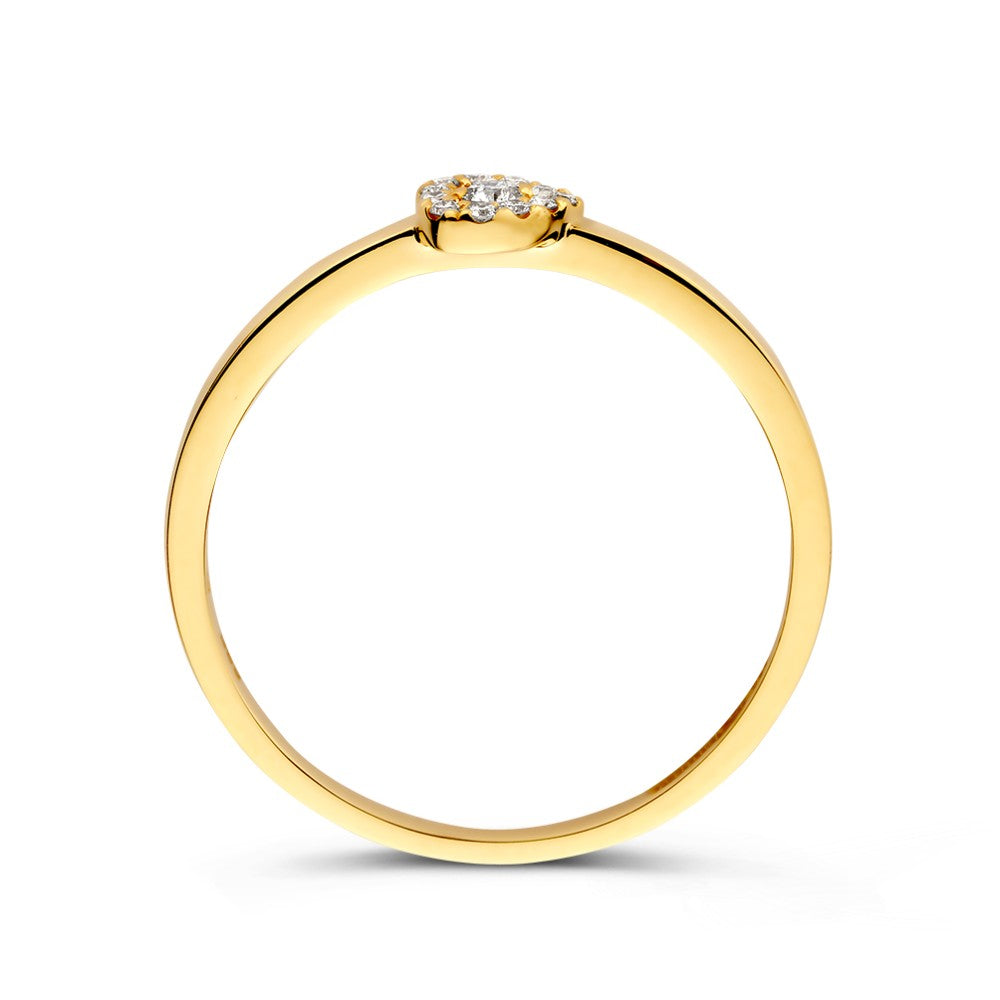 Stylowy Pierścionek z Żółtego Złota z Diamentem – Ponadczasowa Elegancja 0.08 crt.