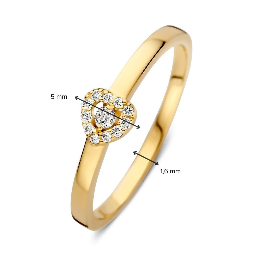 Stylowy Pierścionek z Żółtego Złota z Diamentem – Ponadczasowa Elegancja 0.08 crt.
