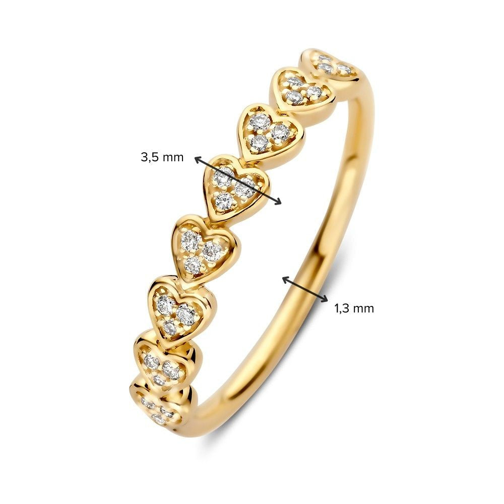 Pierścionek żółte złoto diament 0.10 crt.