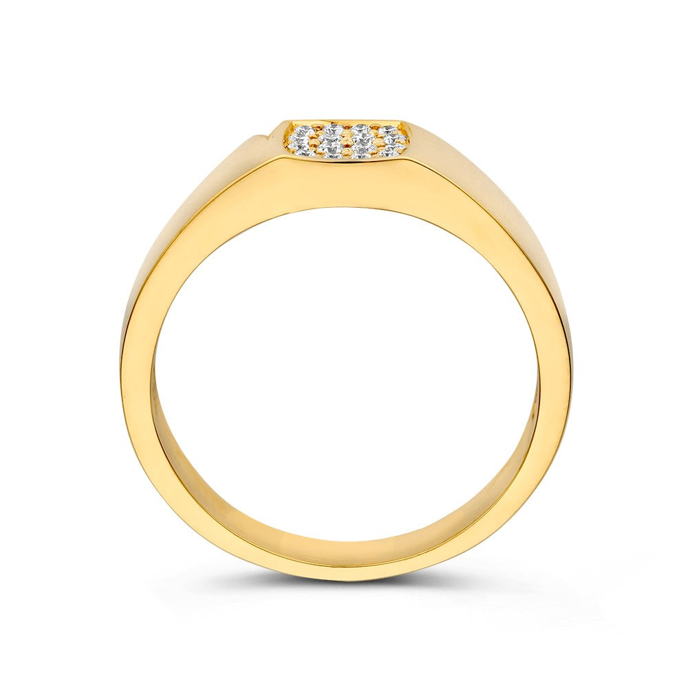 Pierścionek żółte złoto z diamentem 0.12 crt.