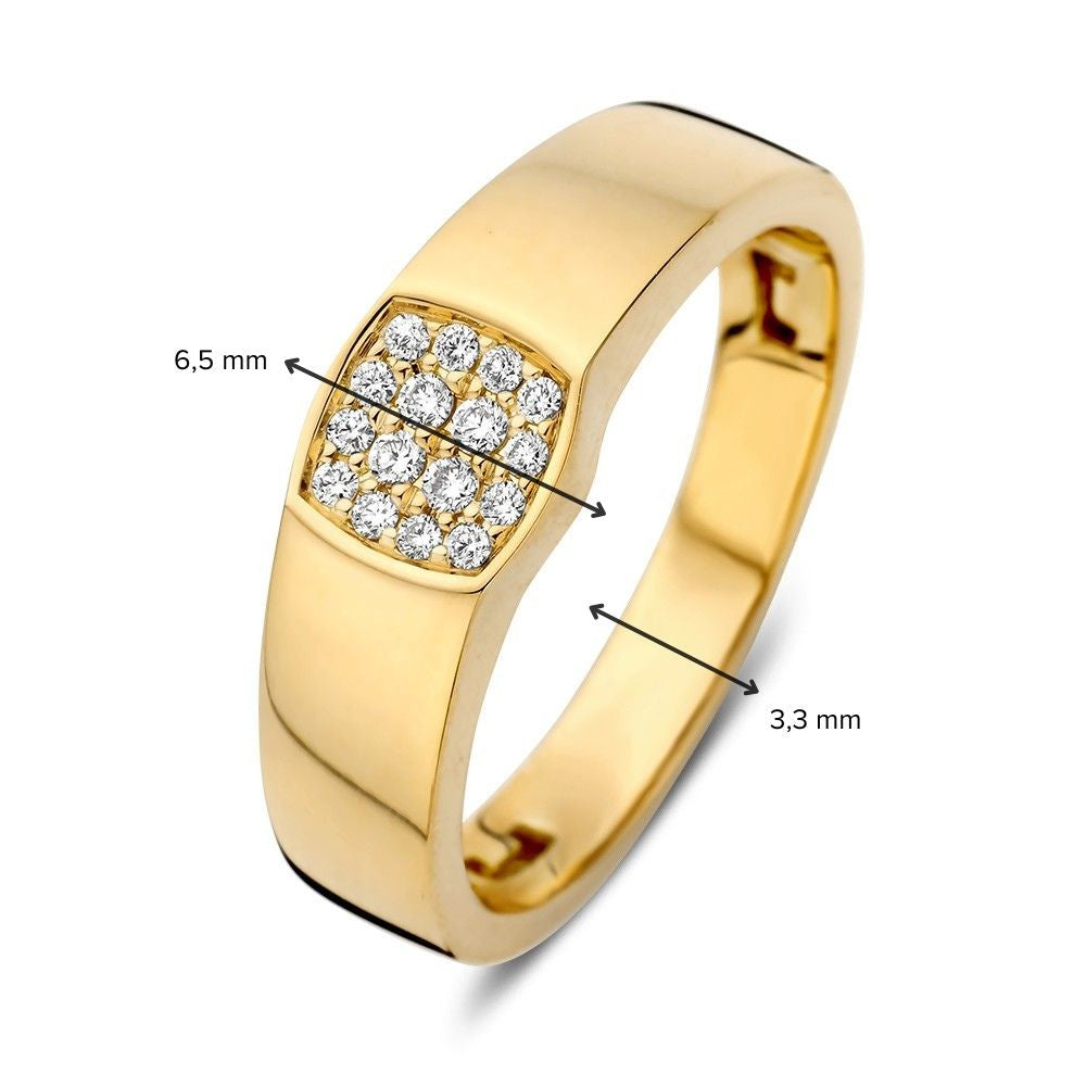 Pierścionek żółte złoto z diamentem 0.12 crt.