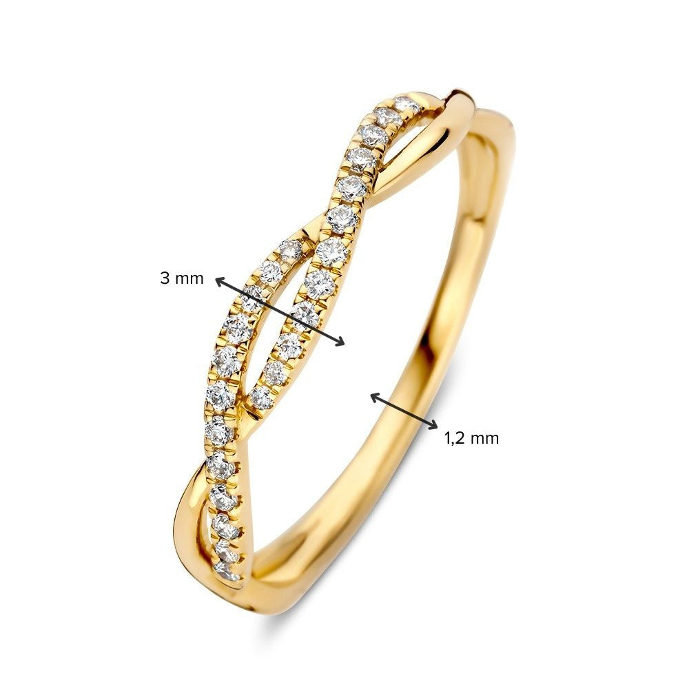 Pierścionek żółte złoto diament 0.13 crt.