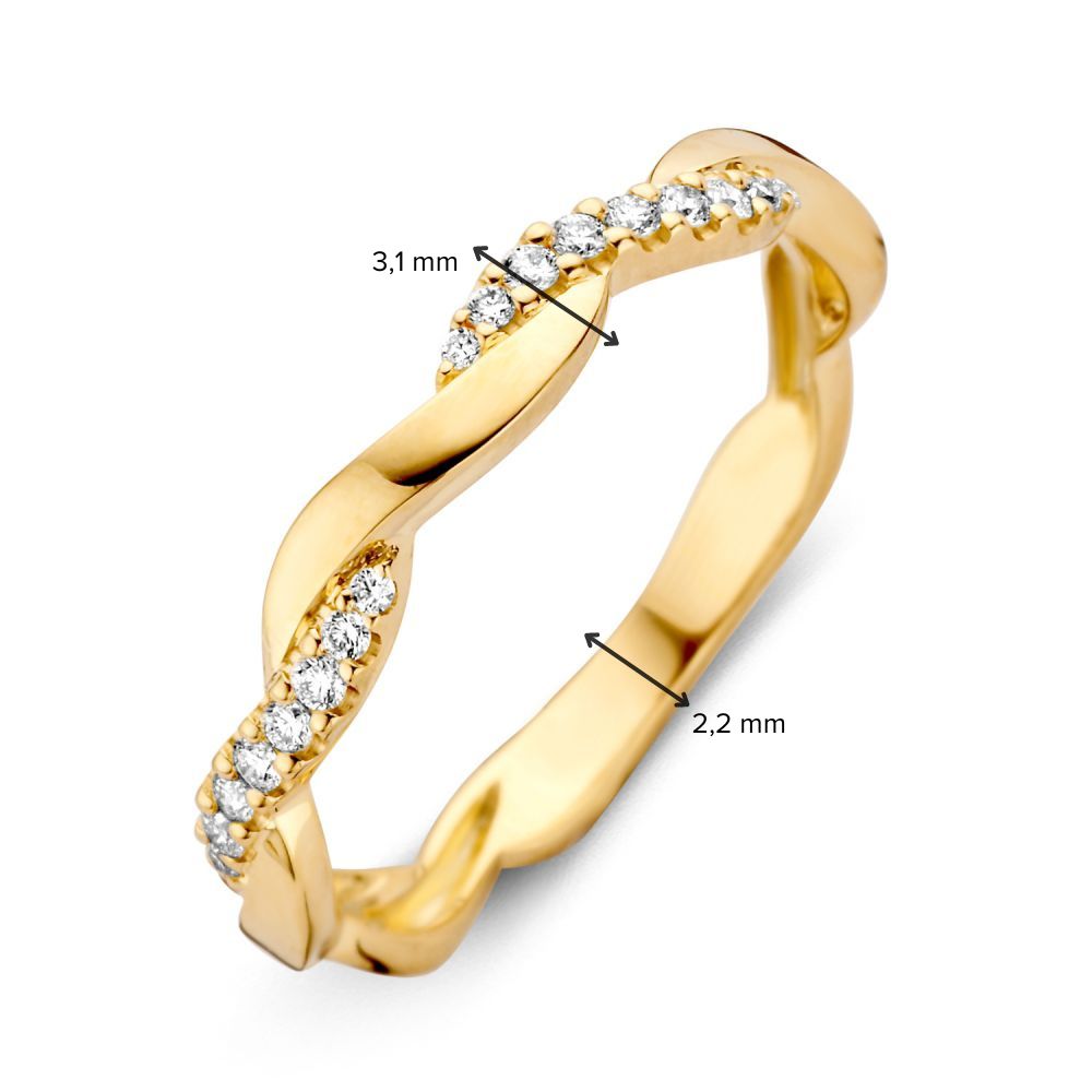 Elegancki Żółte Złoto Pierścionek z Brylantem Diament 0.14 crt.