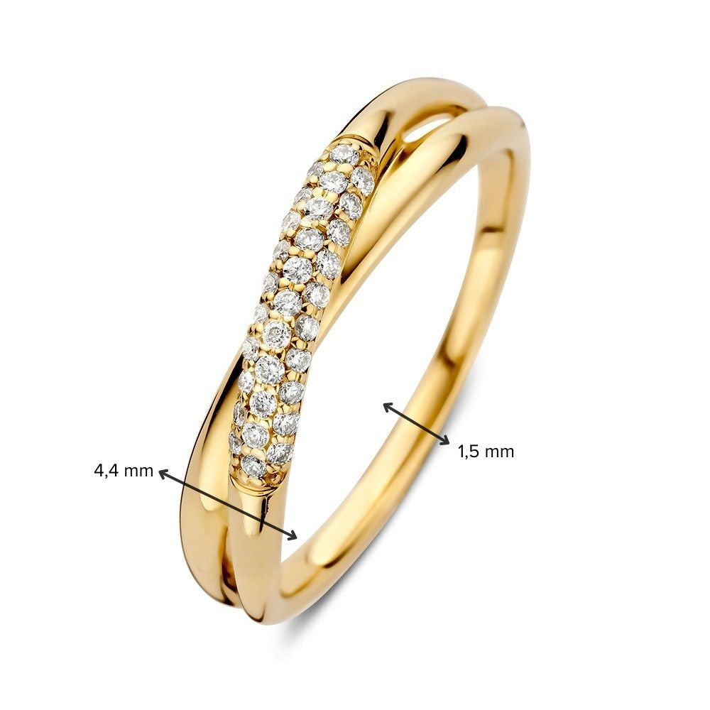 Pierścionek żółte złoto z diamentem 0.15 crt.