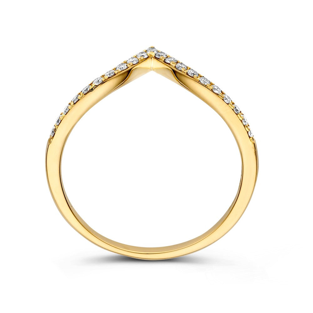 Pierścionek żółte złoto z diamentem 0.19 crt.