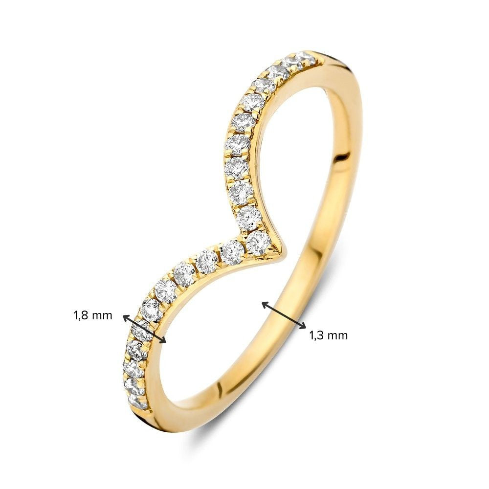 Pierścionek żółte złoto z diamentem 0.19 crt.