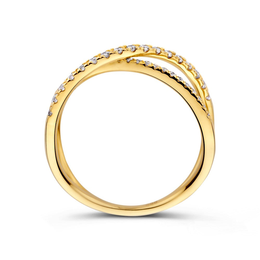 Pierścionek żółte złoto z diamentem 0.30 crt.