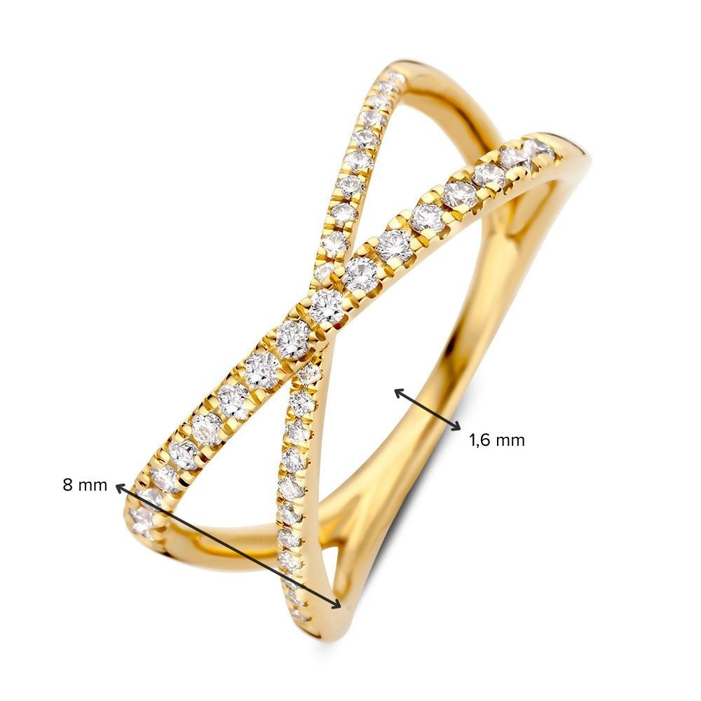 Pierścionek żółte złoto z diamentem 0.30 crt.