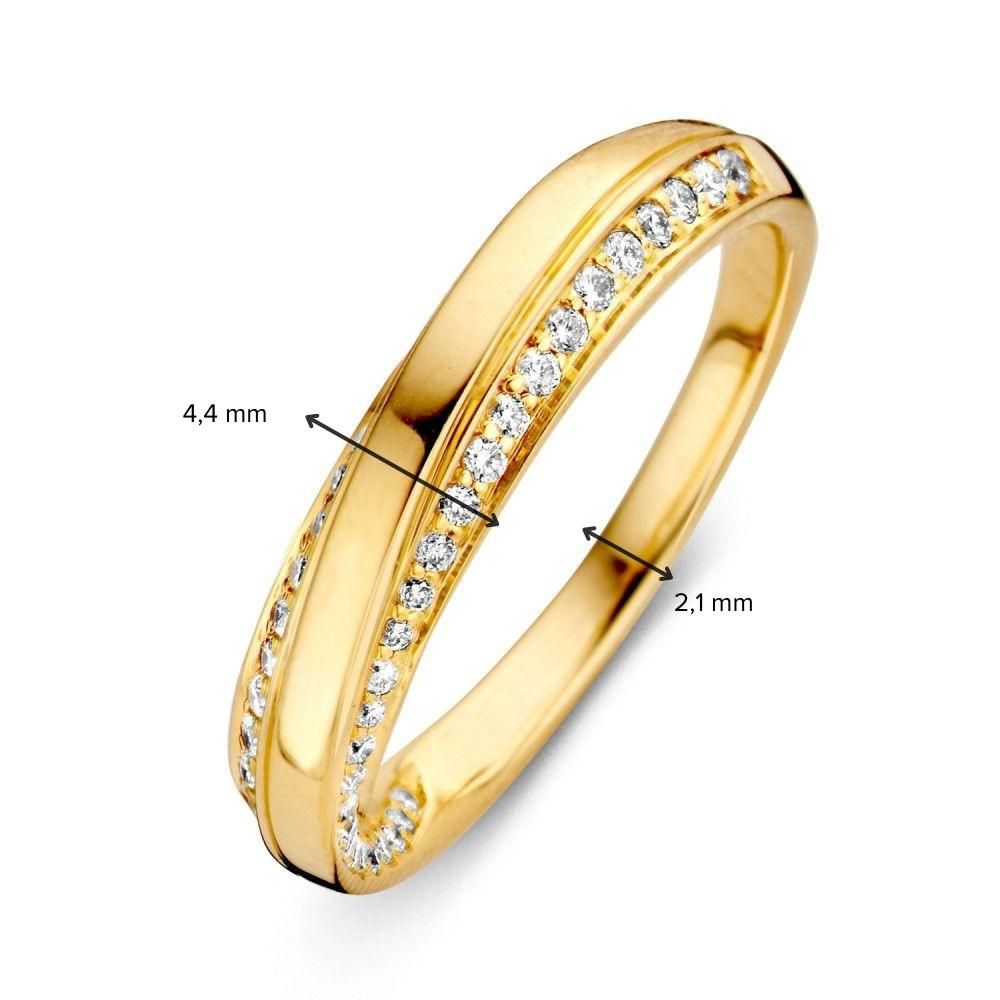 Elegancki Pierścionek z Żółtego Złota z Diamentem – 14 Karatów Złota, 0.32ct Brylant
