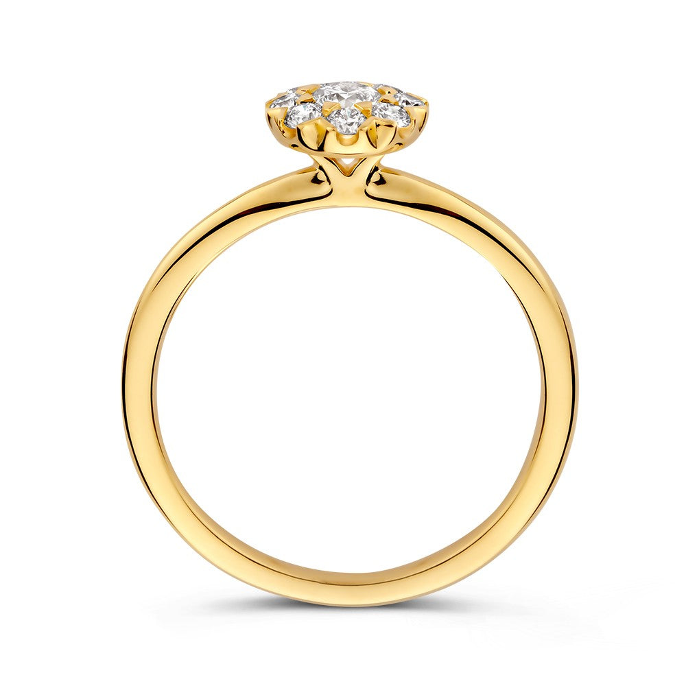 Pierścionek żółte złoto diament 0.41 crt.