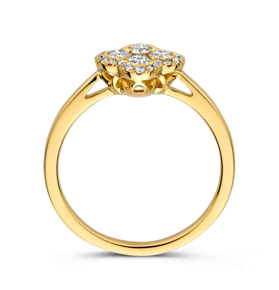 Pierścionek żółte złoto diament 0.48 crt.