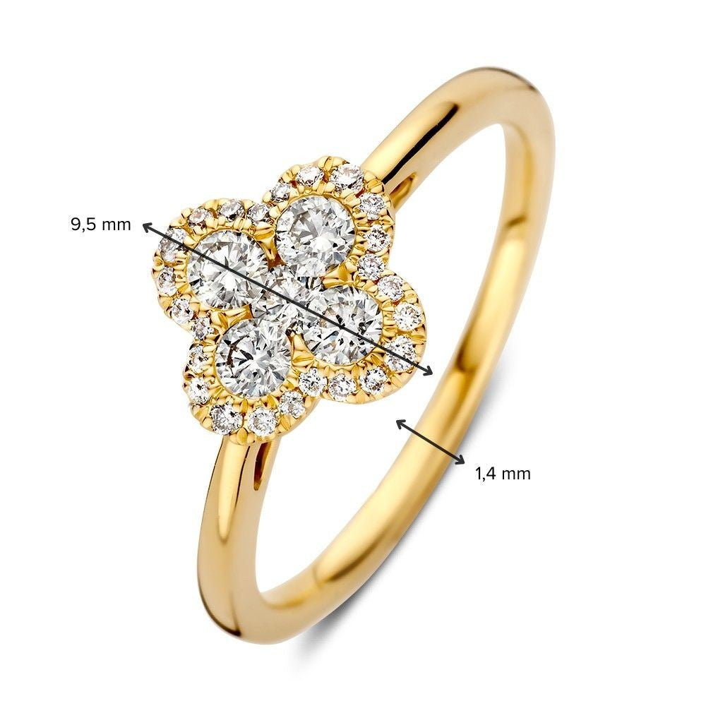 Pierścionek żółte złoto diament 0.48 crt.