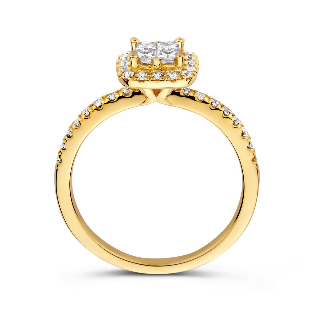 Pierścionek żółte złoto diament 0.58 crt.