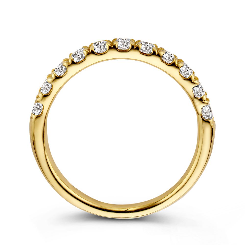 Elegancki Pierścionek z Żółtego Złota z 11 Diamentami Szlachetnymi o wadze 0.74 crt.