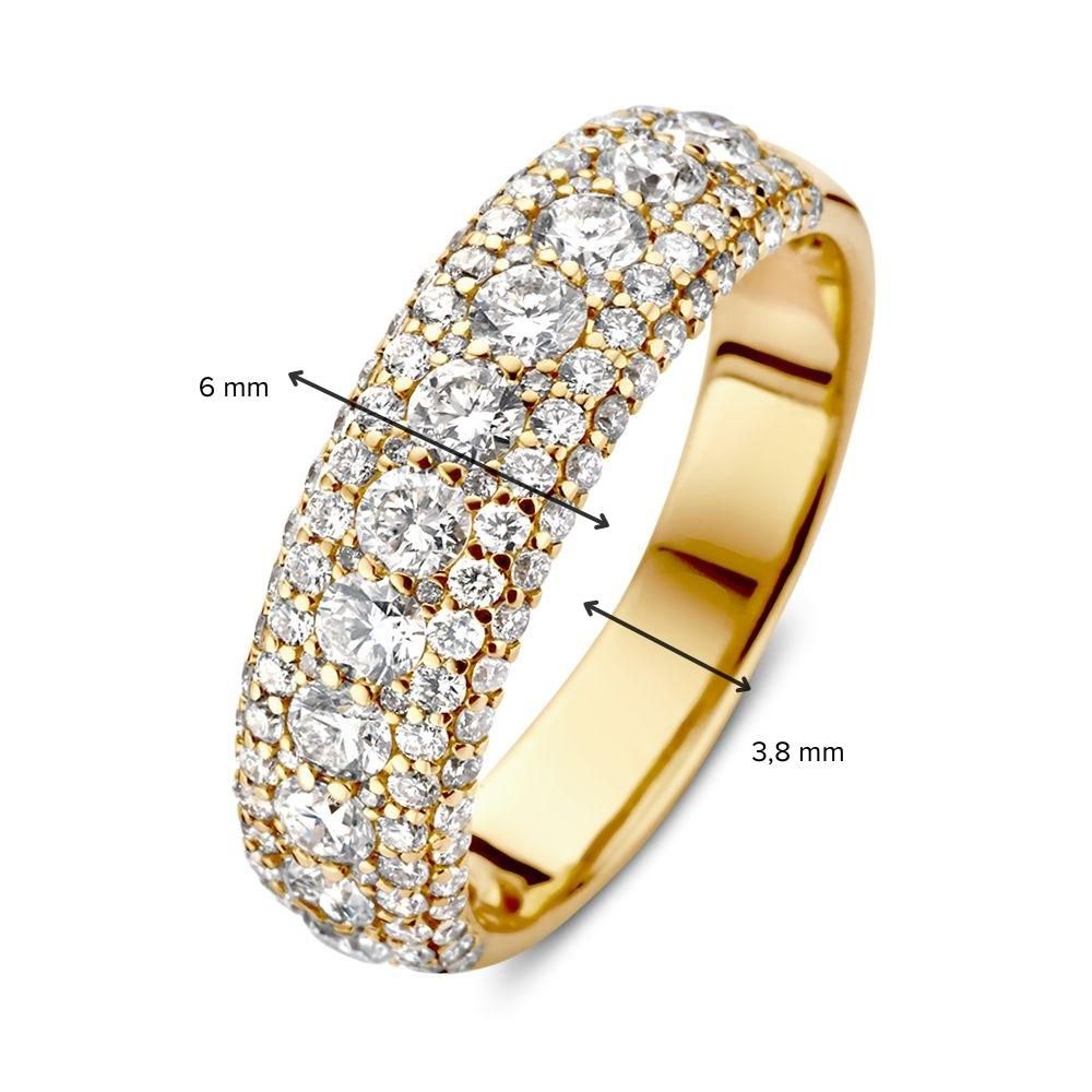 Ekskluzywny Pierścionek z Żółtego Złota z Diamentami w Prostej Oprawie 1.44 crt.