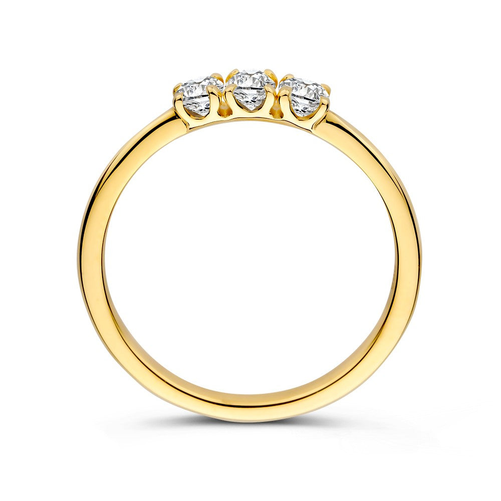 Pierścionek żółte złoto diament 0.54 crt.