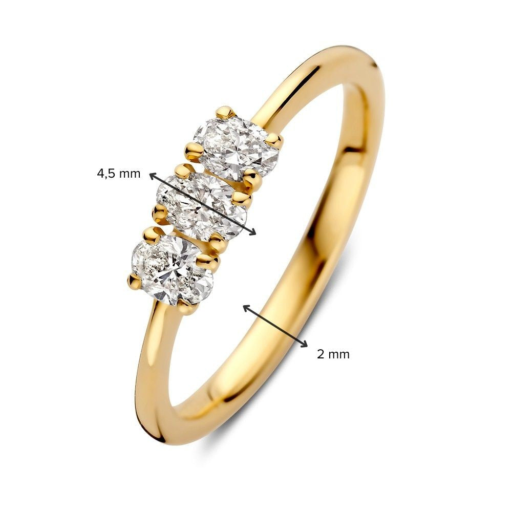Pierścionek żółte złoto diament 0.54 crt.