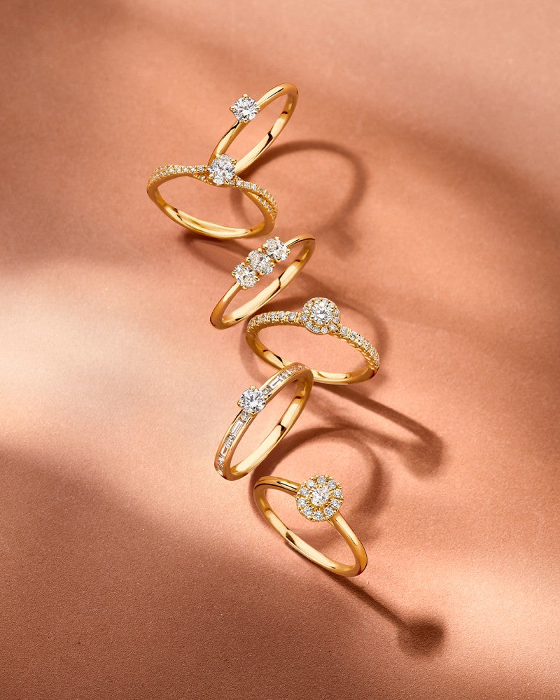 Pierścionek żółte złoto diament 0.54 crt.